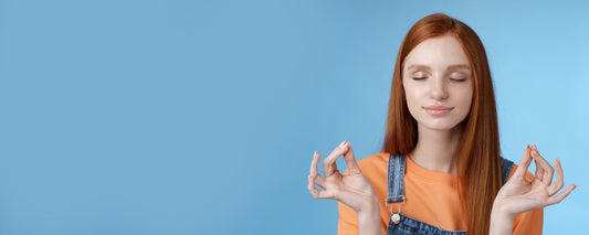 Gen Z girl in a mindfullness pose