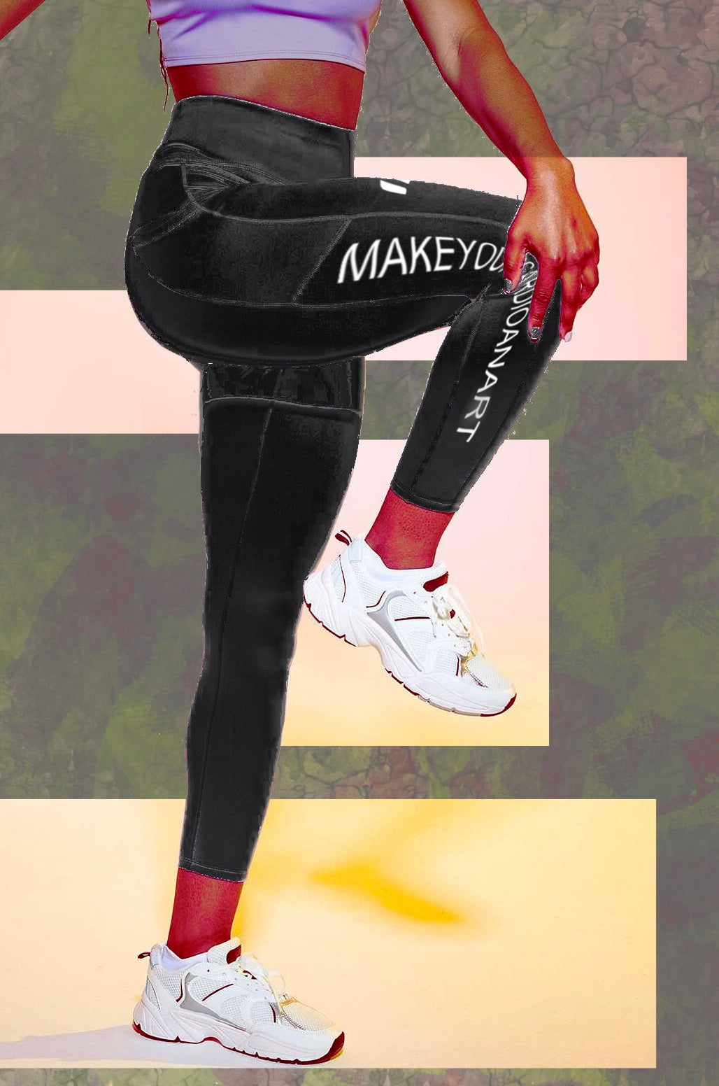 Leggins nero in tessuto tecnico